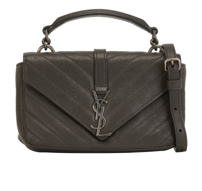 Mini College Crossbody, &pound;550, Handbags, Grey, Leather, Front view